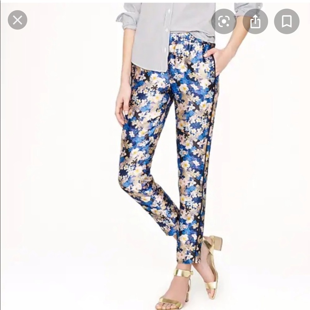 Jcrew collection flower silk track pant